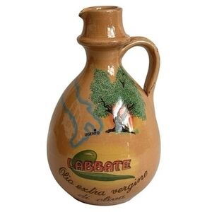 Vintage Italian Labbate Olio Extra Vergine Ceramic Olive Oil Jug Italy VG